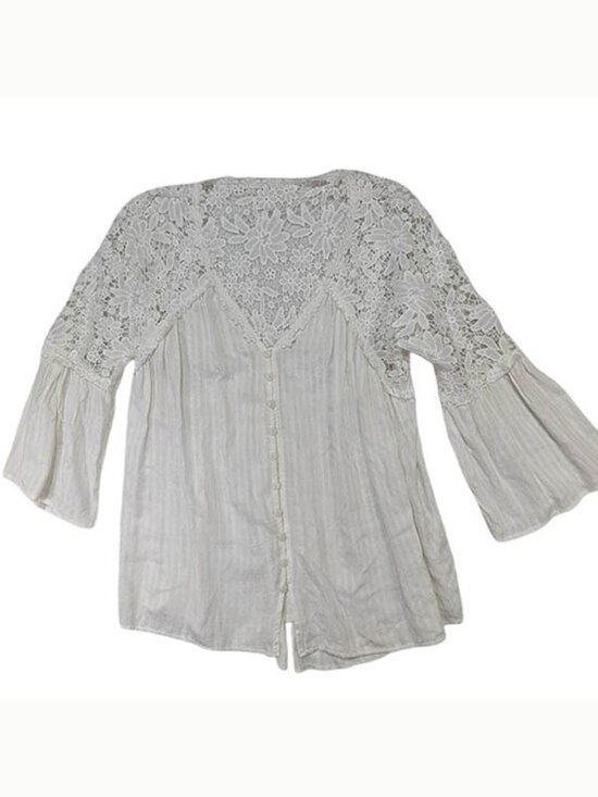The Unbranded Brand Tops - Tunic Cover Up‎ Top Womens S White Lace Fairycore Whimsigoth Cottagecore Boho